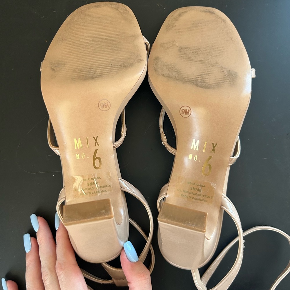 Mix No. 6 Aliciana Nude Strappy Sandal Heels - Picture 6 of 6